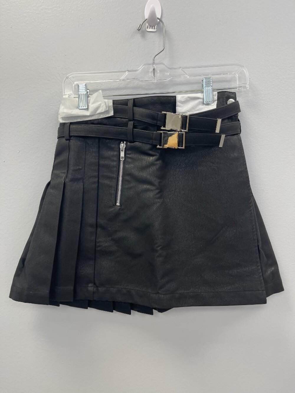 Steele Vegan Black Leather Maxwell Skirt, Small - NWT